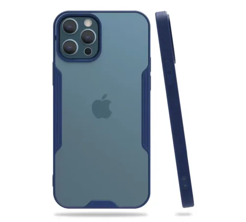 Apple iPhone 12 Pro Max Kılıf Platin Silikon - Lacivert