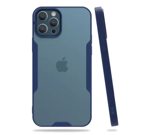 Apple iPhone 12 Pro Max Kılıf Platin Silikon - Lacivert