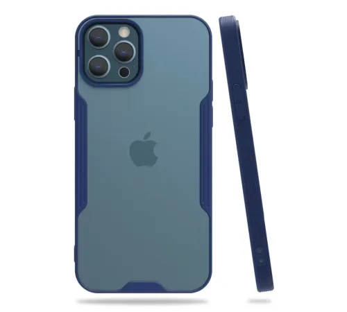 Apple iPhone 12 Pro Max Kılıf Platin Silikon - Lacivert