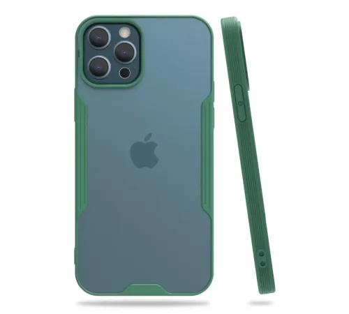 Apple iPhone 12 Pro Max Kılıf Platin Silikon - Yeşil