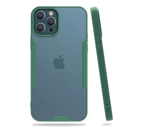 Apple iPhone 12 Pro Max Kılıf Platin Silikon - Yeşil