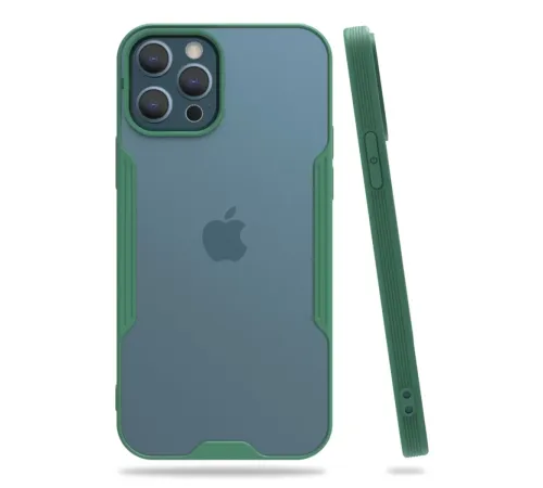 Apple iPhone 12 Pro Max Kılıf Platin Silikon - Yeşil