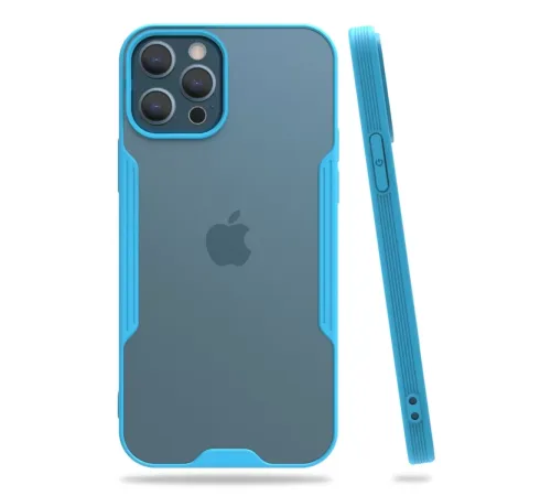 Apple iPhone 12 Pro Max Kılıf Platin Silikon - Mavi