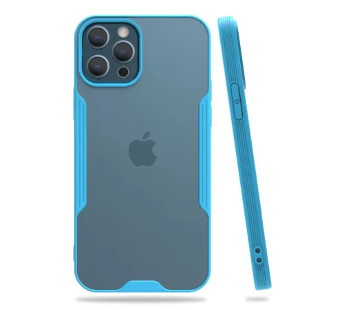 Apple iPhone 12 Pro Max Kılıf Platin Silikon - Mavi
