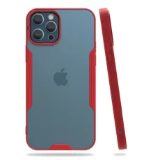 Apple iPhone 12 Pro Max Kılıf Platin Silikon - Kırmızı