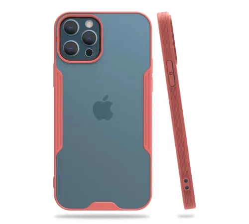 Apple iPhone 12 Pro Max Kılıf Platin Silikon - Pembe