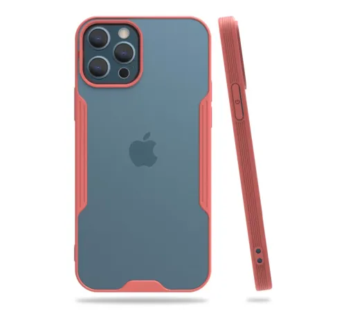 Apple iPhone 12 Pro Max Kılıf Platin Silikon - Pembe