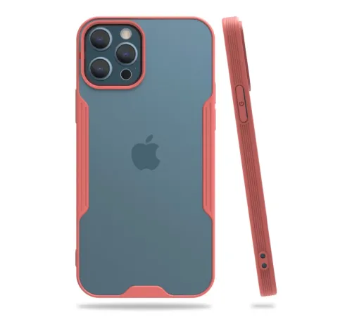 Apple iPhone 12 Pro Max Kılıf Platin Silikon - Pembe