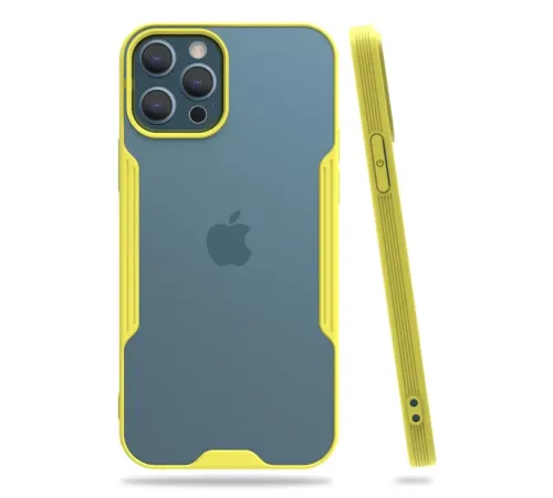 Apple iPhone 12 Pro Max Kılıf Platin Silikon - Sarı