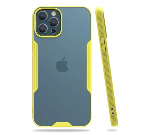 Apple iPhone 12 Pro Max Kılıf Platin Silikon - Sarı