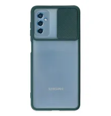 Samsung Galaxy M52 5G Kılıf Palm Buzlu Kamera Sürgülü Silikon - Yeşil