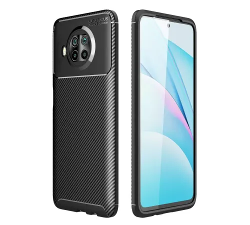 Xiaomi Mi 10T Lite Kılıf Auto Focus Karbon Kapak - Siyah