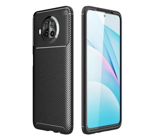 Xiaomi Mi 10T Lite Kılıf Auto Focus Karbon Kapak - Siyah