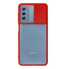Samsung Galaxy M52 5G Kılıf Palm Buzlu Kamera Sürgülü Silikon - Kırmızı