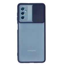 Samsung Galaxy M52 5G Kılıf Palm Buzlu Kamera Sürgülü Silikon - Lacivert