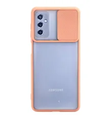 Samsung Galaxy M52 5G Kılıf Palm Buzlu Kamera Sürgülü Silikon - Pembe