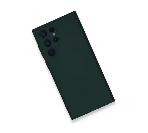 Samsung Galaxy S24 Ultra Kılıf Nano içi Kadife Silikon - Koyu Yeşil