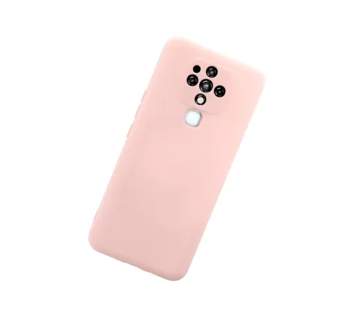 Tecno Camon 16 Kılıf Nano içi Kadife Silikon - Pudra