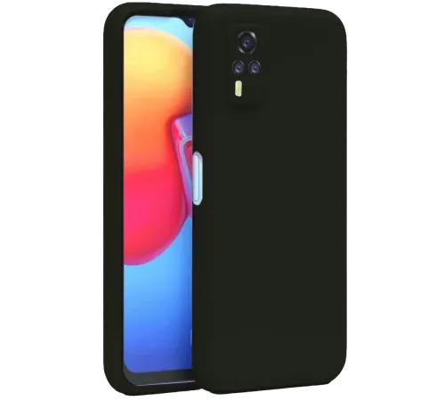Vivo Y53S Kılıf Nano içi Kadife Silikon - Siyah