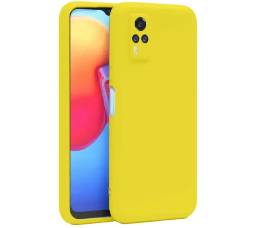 Vivo Y53S Kılıf Nano içi Kadife Silikon - Sarı