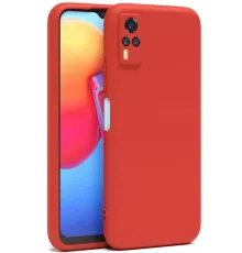Vivo Y53S Kılıf Nano içi Kadife Silikon - Kırmızı