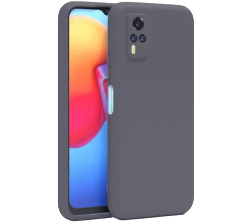 Vivo Y53S Kılıf Nano içi Kadife Silikon - Gri