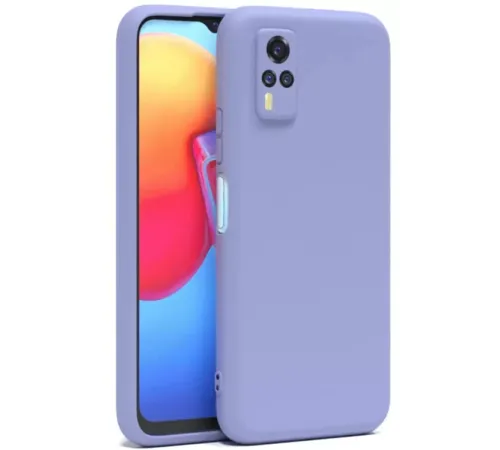 Vivo Y53S Kılıf Nano içi Kadife Silikon - Lila