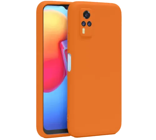 Vivo Y53S Kılıf Nano içi Kadife Silikon - Turuncu