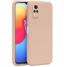 Vivo Y53S Kılıf Nano içi Kadife Silikon - Pudra