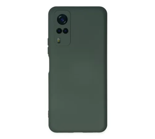 Vivo Y53S Kılıf Nano içi Kadife Silikon - Koyu Yeşil