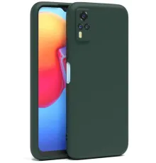 Vivo Y53S Kılıf Nano içi Kadife Silikon - Koyu Yeşil