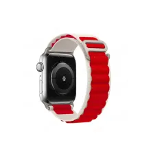 Apple Watch 42mm Mountain Kordon - Beyaz-Kırmızı