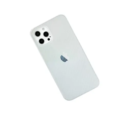 Apple iPhone 12 Pro Max Kılıf Karbon PP Silikon - Şeffaf
