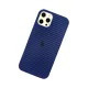 Apple iPhone 12 Pro Max Kılıf Karbon PP Silikon - Mavi