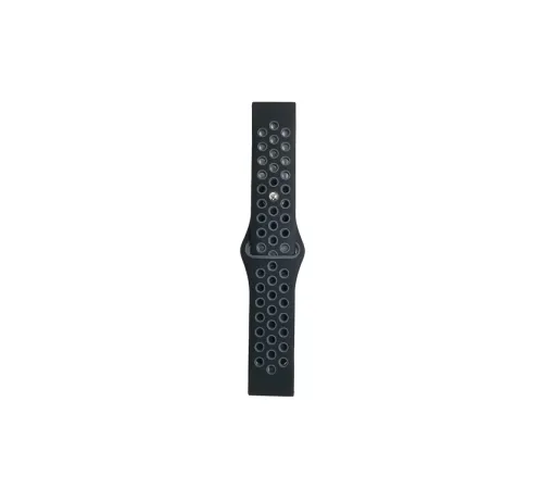 Watch 20mm Spor Delikli Kordon - Siyah-Gri