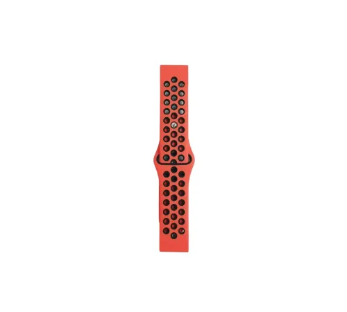 Watch 20mm Spor Delikli Kordon - Kırmızı-Siyah