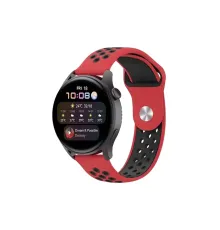 Watch 20mm Spor Delikli Kordon - Kırmızı-Siyah