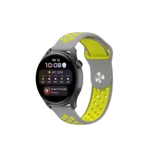 Watch 20mm Spor Delikli Kordon - Gri-Yeşil