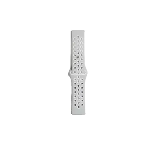 Watch 20mm Spor Delikli Kordon - Gri-Beyaz