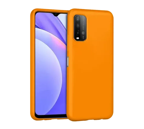 Xiaomi Redmi 9T Kılıf Nano içi Kadife Silikon - Turuncu