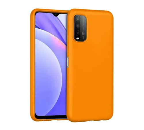 Xiaomi Redmi 9T Kılıf Nano içi Kadife Silikon - Turuncu