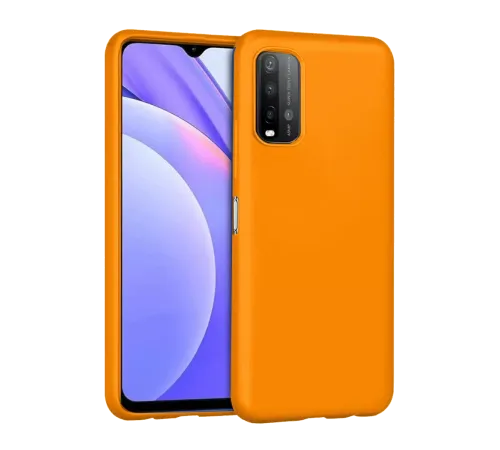 Xiaomi Redmi 9T Kılıf Nano içi Kadife Silikon - Turuncu