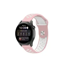 Watch 22mm Spor Delikli Kordon - Pembe-Beyaz