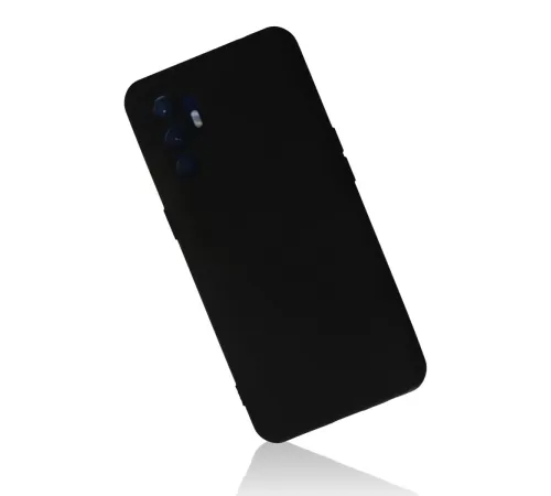 Reno 6 Kılıf Nano içi Kadife Silikon - Siyah