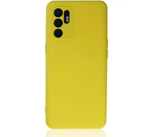 Reno 6 Kılıf Nano içi Kadife Silikon - Sarı1