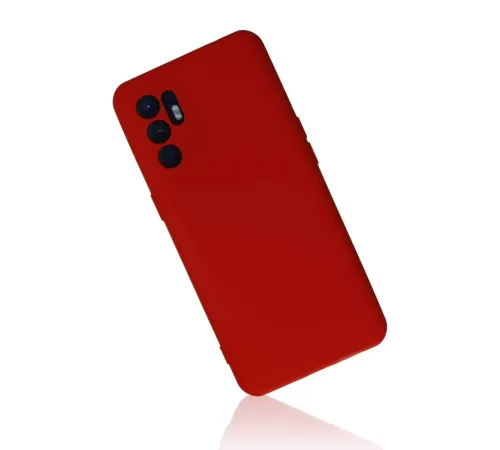Reno 6 Kılıf Nano içi Kadife Silikon - Kırmızı