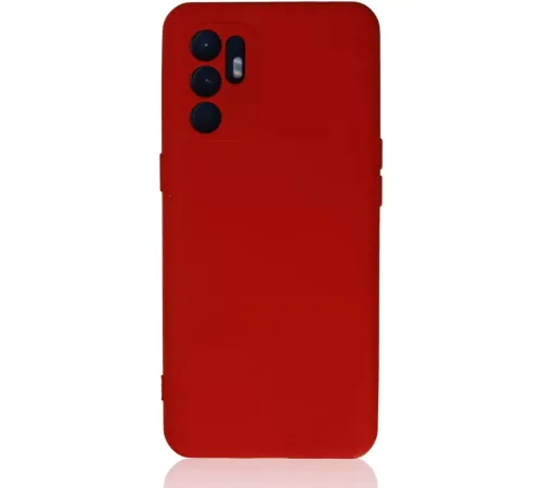 Reno 6 Kılıf Nano içi Kadife Silikon - Kırmızı