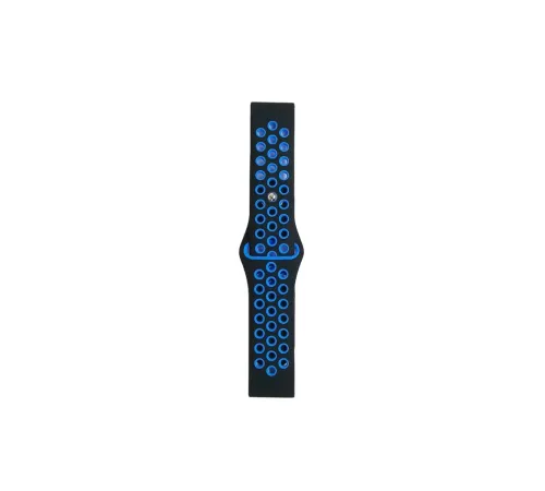 Watch 22mm Spor Delikli Kordon - Siyah-Mavi