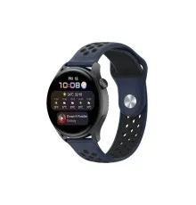 Watch 22mm Spor Delikli Kordon - Lacivert-Siyah
