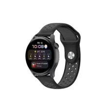 Watch 22mm Spor Delikli Kordon - Siyah-Füme